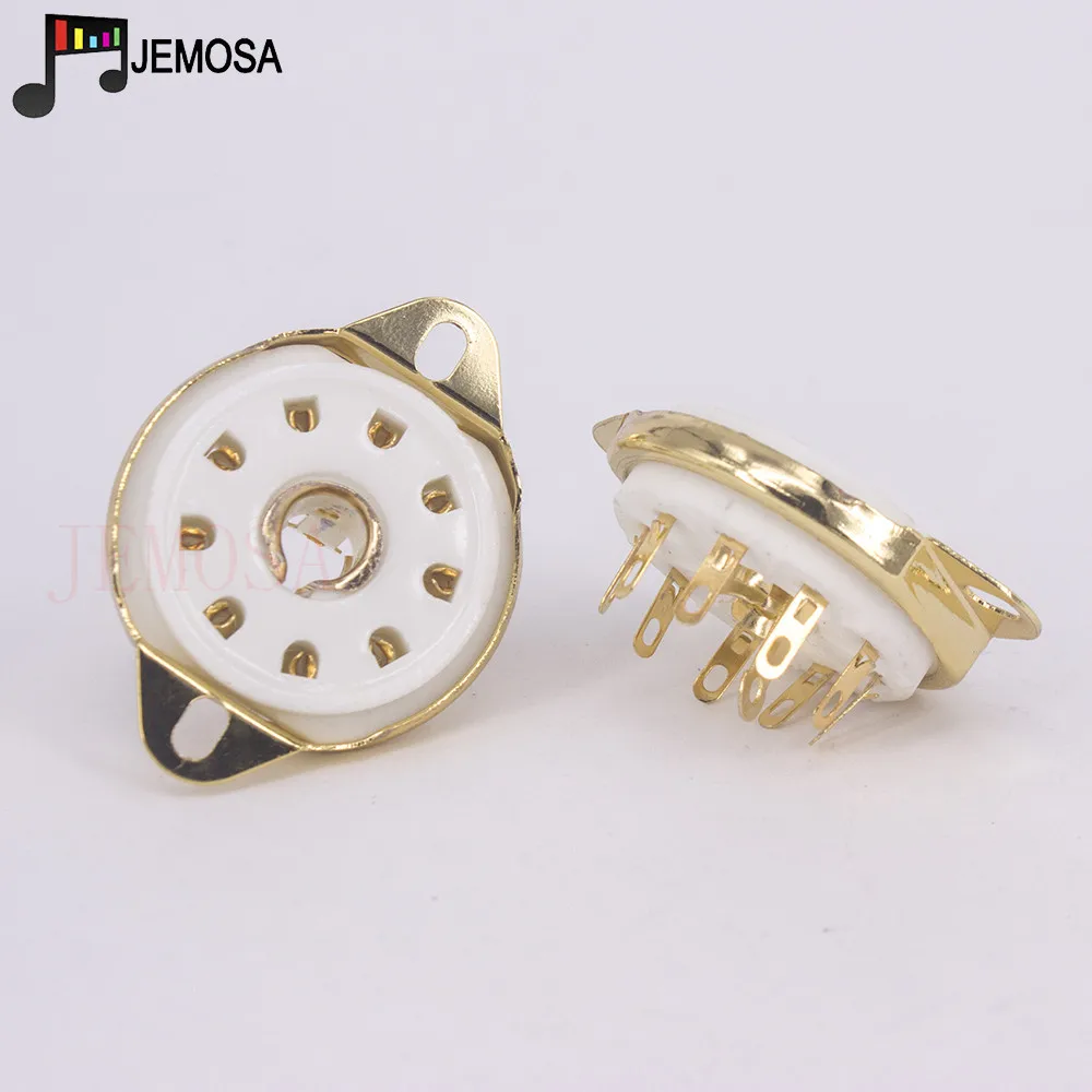 Enchufe de tubo de cerámica de 9 pines, GZC9-L de tubo grande de 9 pines para EFF51, QE04, EF55, EF50, EC52, TT12, amplificador de tubo de vacío de Audio DIY, 1 ud.