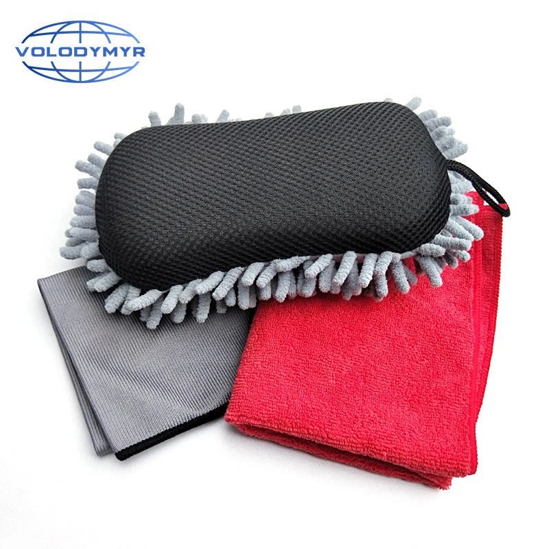 Car Cleaning Kit Car Wash Supplies Microfiber Towel Sponge for Detailing Cleaning Clean Auto Body Windscreen Detail Tools