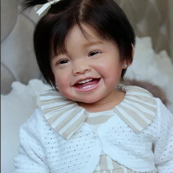 밀라 유아 미소 얼굴 인형 키트, DIY 부드러운 촉감 미완성 인형 키트, 신체 및 눈 미도색, 신선한 색상, 23 인치