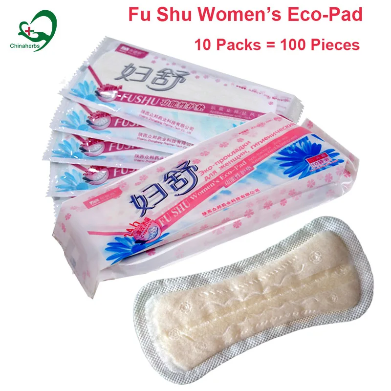 

100Pcs/10Packs FuShu Female Vaginal Gynecological Women Panties Menstrual Napkin Sanitary Pads Period Herbal Medical Panty Liner