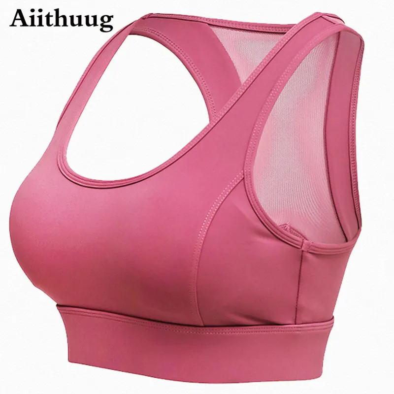 

Aiithuug Strappy Sports Bra for Women Sexy Crisscross Back Light Support Yoga Bra with Removable Cups Breathable Mesh Back