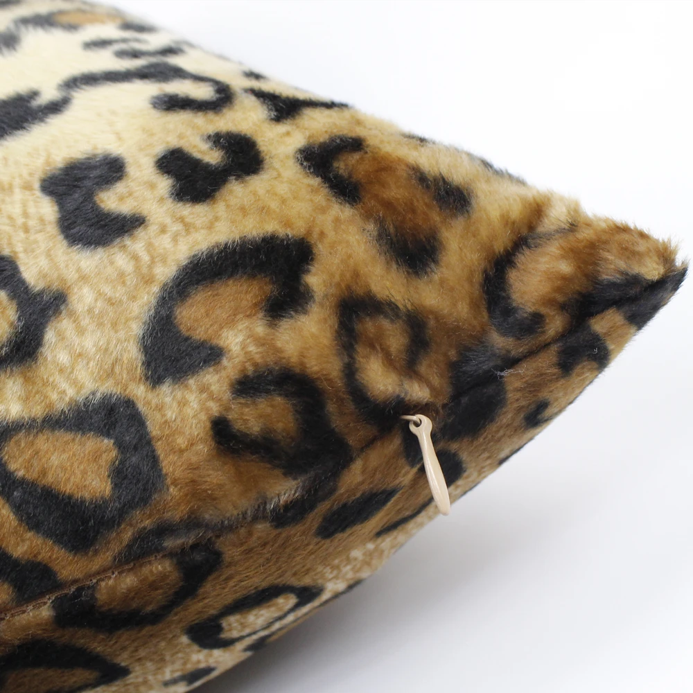 Faux Fur Leopard Print Kissen Fall Weiche Plüsch Werfen Kissen Abdeckungen Dekorative Luxus Kissen Abdeckung für Sofa Bett Couch Hause decor