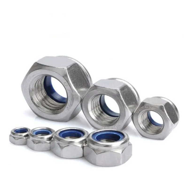 5-50pcs DIN985 Nylon lock nut M2 M2.5 M3 M4 M5 M6 M8 m10 m12 stainless steel steel with black white zinc Insert Locking nuts