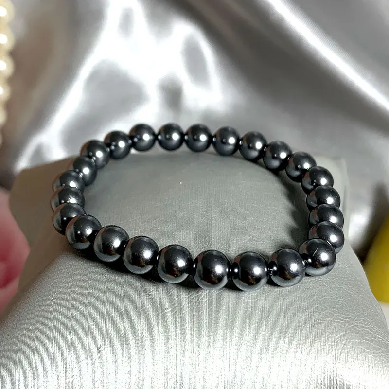 Elegant Quality Imitation Pearl Bracelet for Man and Women Dark Grey 4mm/6mm/8mm/10mm/12mm  Pearl 14-21cm Length