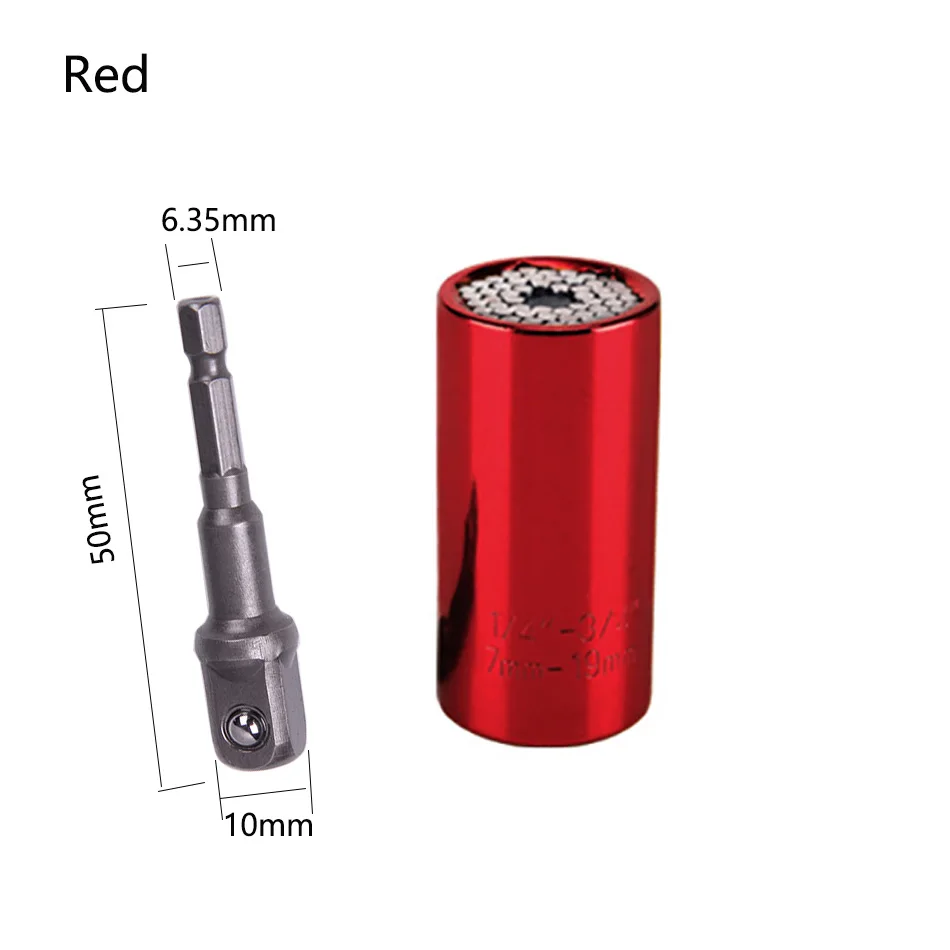 7-19 mm Universal Torque Multifunction Wrench Head Set Socket Sleeve Ratchet Bushing Spanner Power Drill Key Bushi Hand Tools