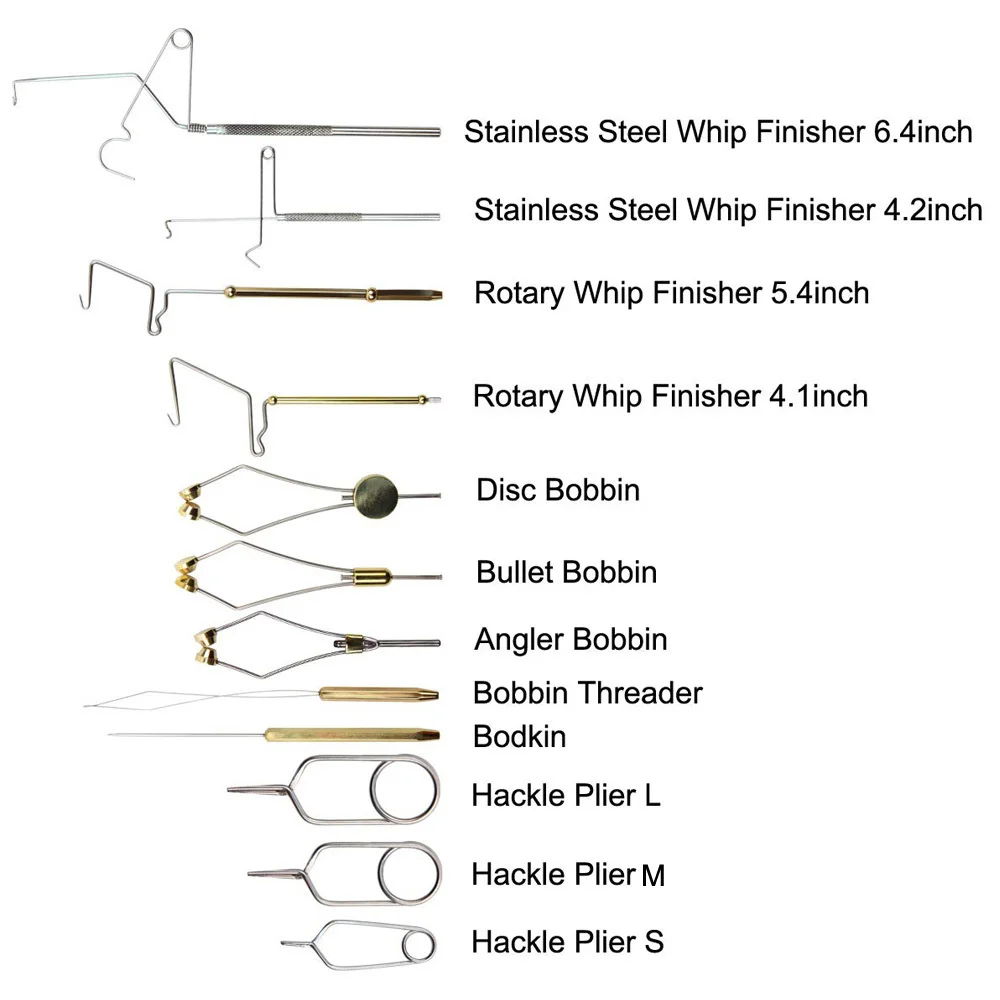 Fly Tying Strumento Hackle Pinza Doppiaggio Infila Aghi Supporto Frusta Finisher Maniglia Proiettile Supporto Della Bobina di Pesca a Mosca Strumenti