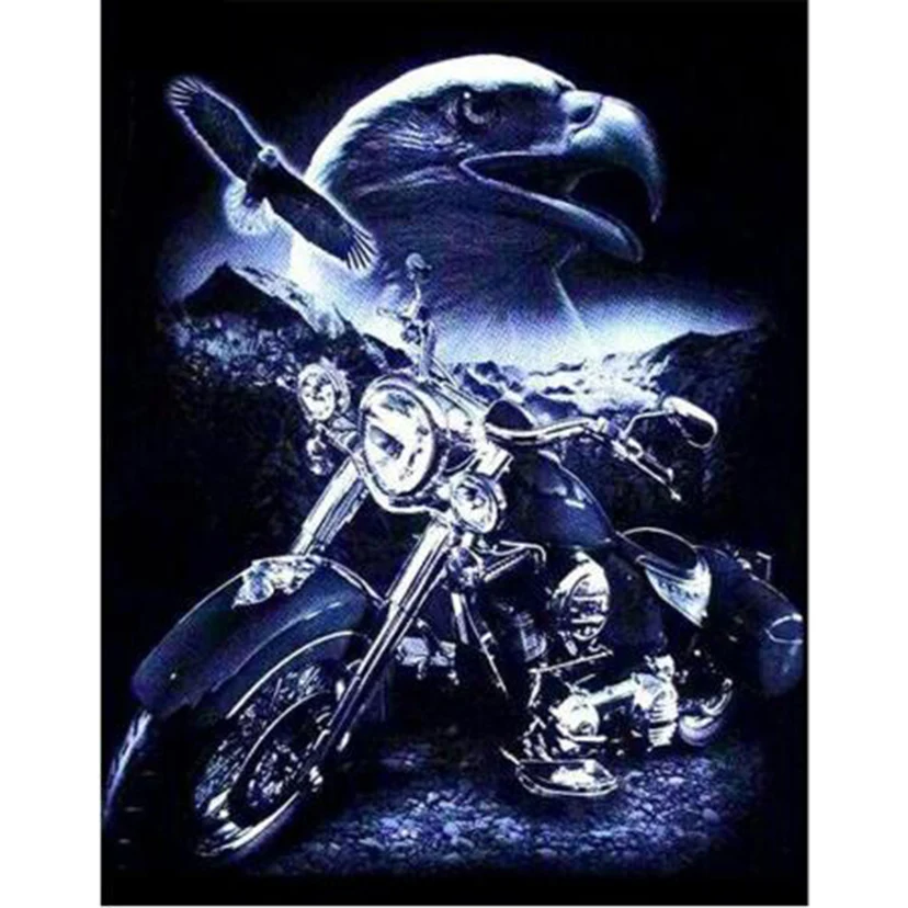 5D DIY Diamond Painting  Full Square/Round Drill Eagle Motorcycle  Rhinestone Embroidery Painting Cross Stitch Picture