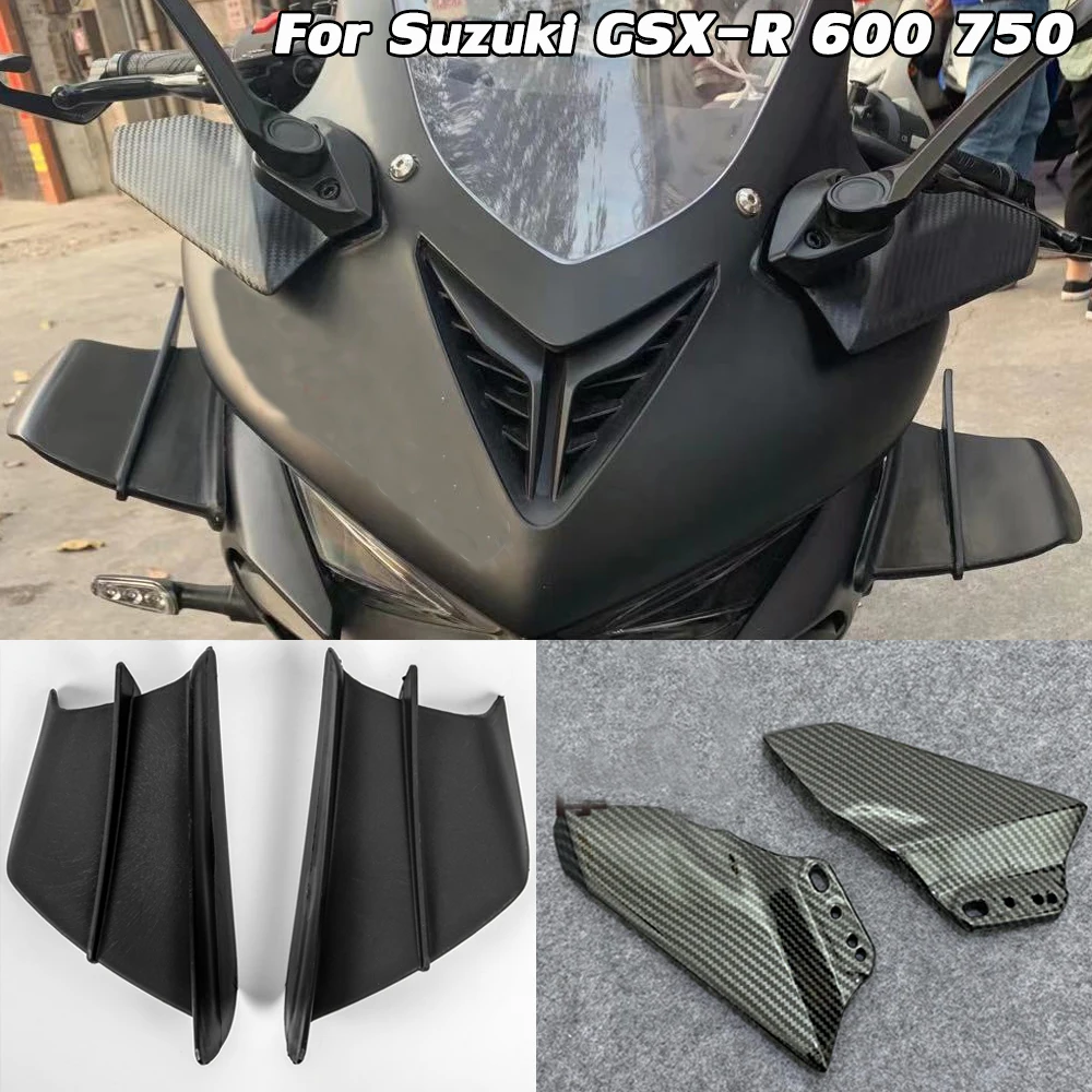 Motorcycle Front Aerodynamic Winglets Spoiler Windshield Fairing Wing For Suzuki GSX-R600 GSX-R 600 GSXR 750 Hayabusa 2017-2021