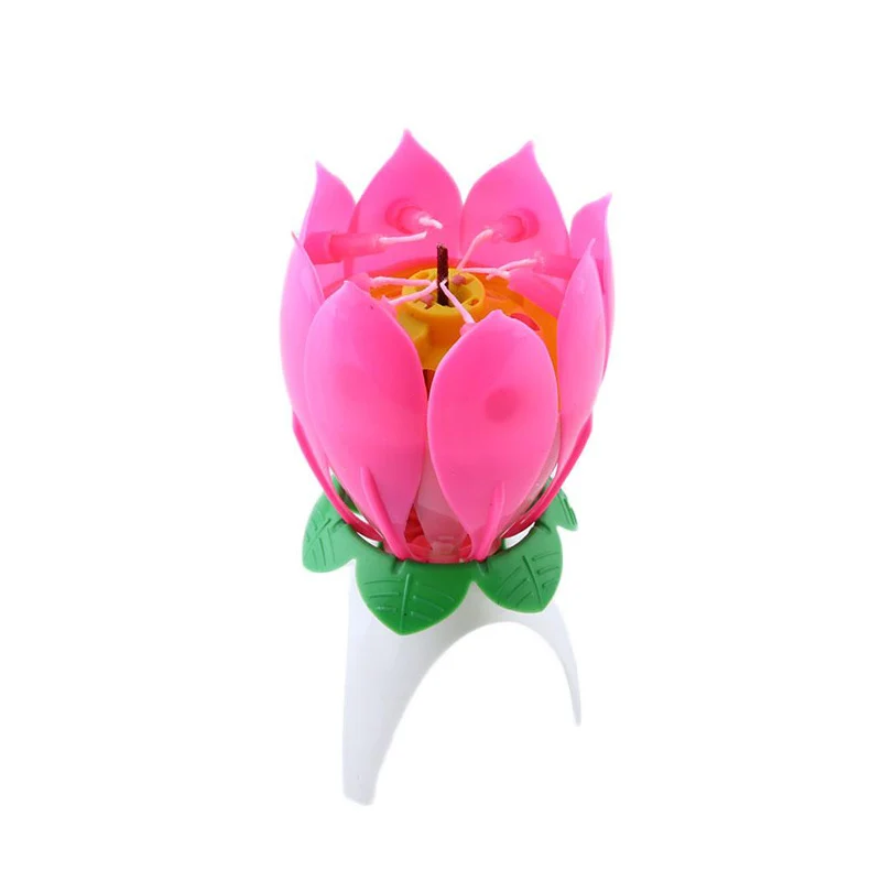 Joy Singing Music Birthday Candle Monolayer Lotus Candle Flowering Music Candle LBShipping