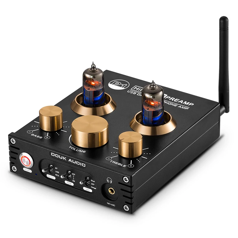 Bluetooth 5.0 HIFI 6J5 Valve Tube Preamp Bass Preamplifier Stereo Audio Headphone Amplifier USB DAC APTX