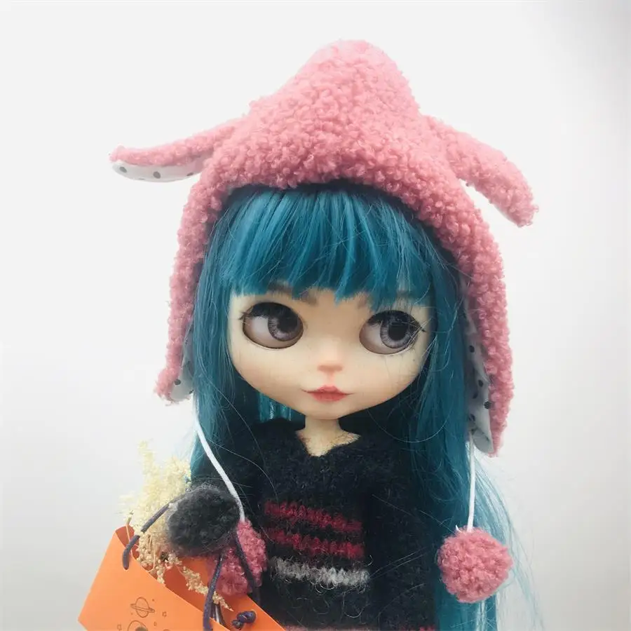 New Handmade 1PCS Cute Blyth Animal Hat Pink/Brown/White for Licca Azone 1/6 Dolls Accessories