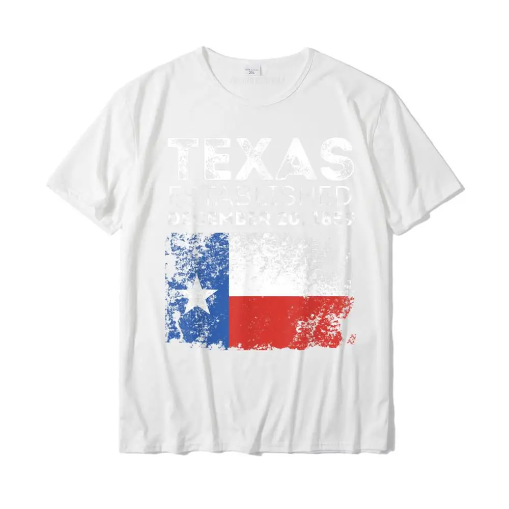 Texas TX Flag Established Home State T Shirt Texan Latest Men Tshirts Summer Tees Cotton Normal Christmas