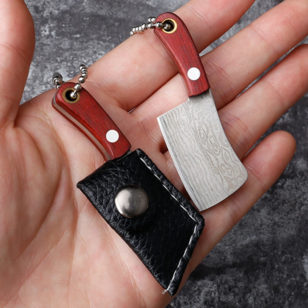 Mini Fold Knife Keychain Stainless Steel Portable Household Fruit Knife Tools Camping Hiking Outdoor Kitchen Knife Key Pendant