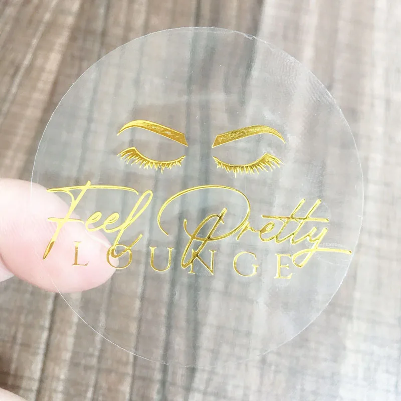 100PCS/Lot Gold Foil Custom Stickers 3CM 4CM 5CM Personalized Logo Labels Hot Stamp 6cm 7cm 8cm Any Size can be Made For Wedding