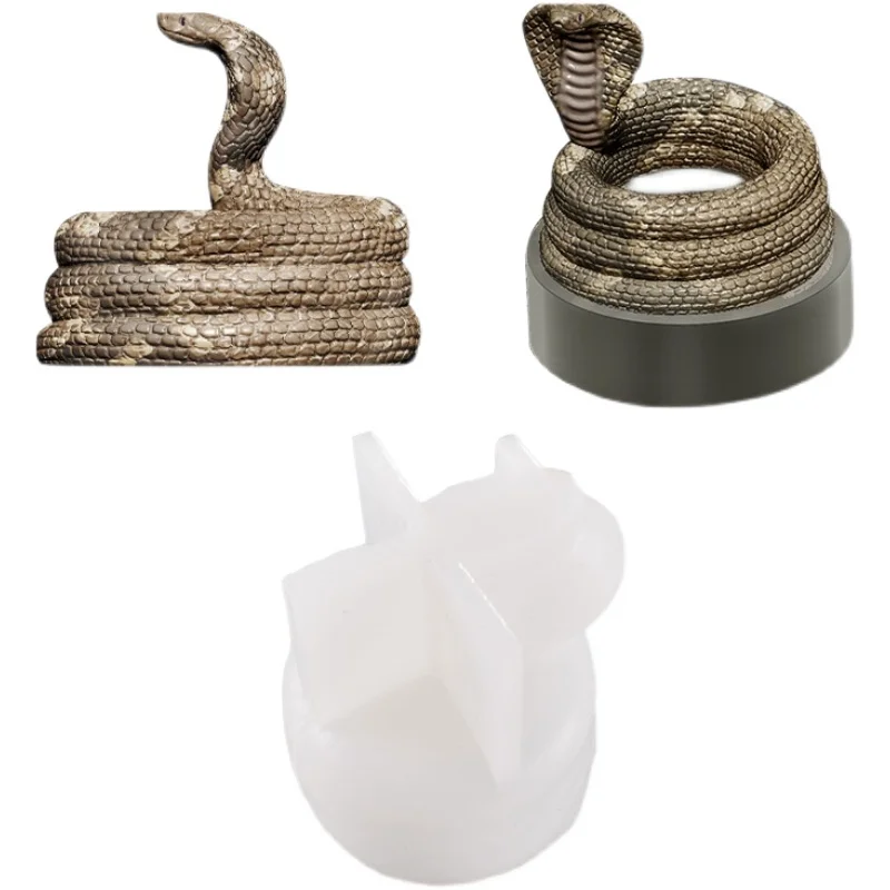 Snake Shape Succulents Pot Concrete Planter Molds Round Cement Candle Holder Silicone Mold Plaster Home Decoration Mould image 5