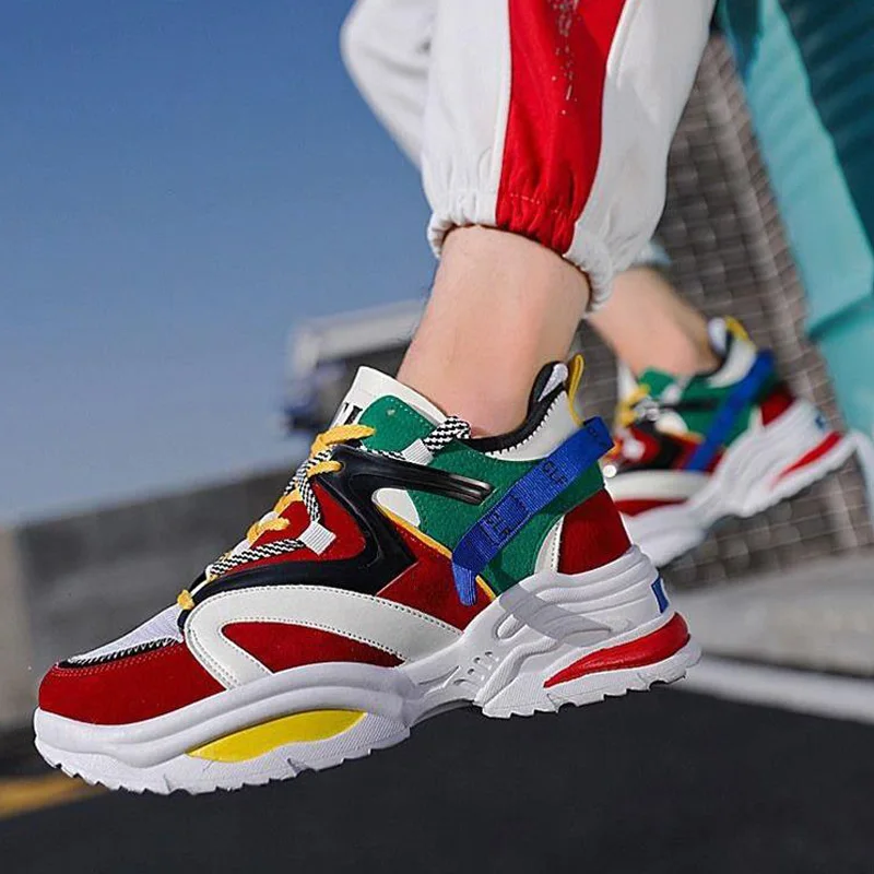 Vulcanized Men's Shoes 2021 New Men's and Women's Lace Up Thick Soled Leisure Sports Shoes Fashion Breathable Sports Shoes