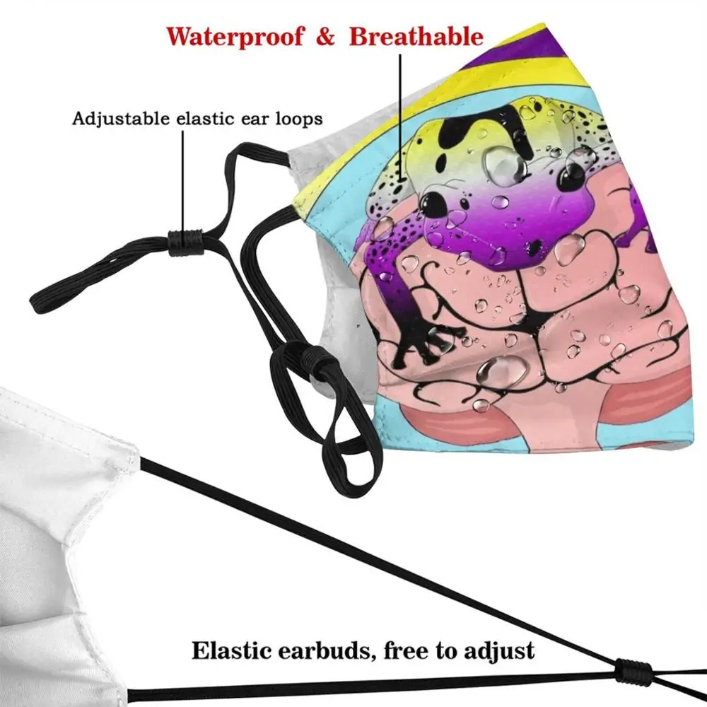 Quá Khổ Enby Ếch Mặt Nạ Người Lớn Trẻ Em Có Thể Giặt Pm2.5 Lọc Logo Sáng Tạo Nonbinary Enby