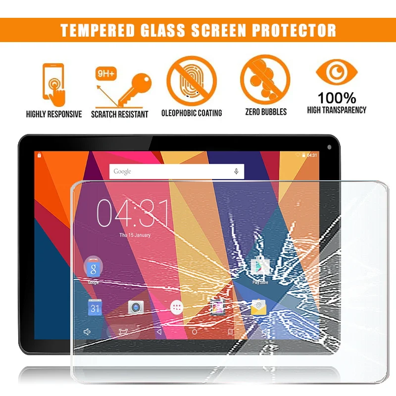 

For Hannspree HANNSpad SN1AT76B 101 HELIOS Tablet Tempered Glass Screen Protector 9H Premium Scratch Resistant Film Cover