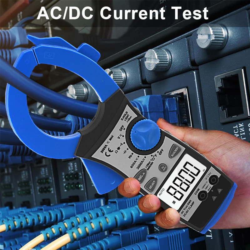 Digital Clamp Meter 3000A Auto Ranging Multimeter with True-RMS for Frequency Resistance Capacitance Voltage Current Testing