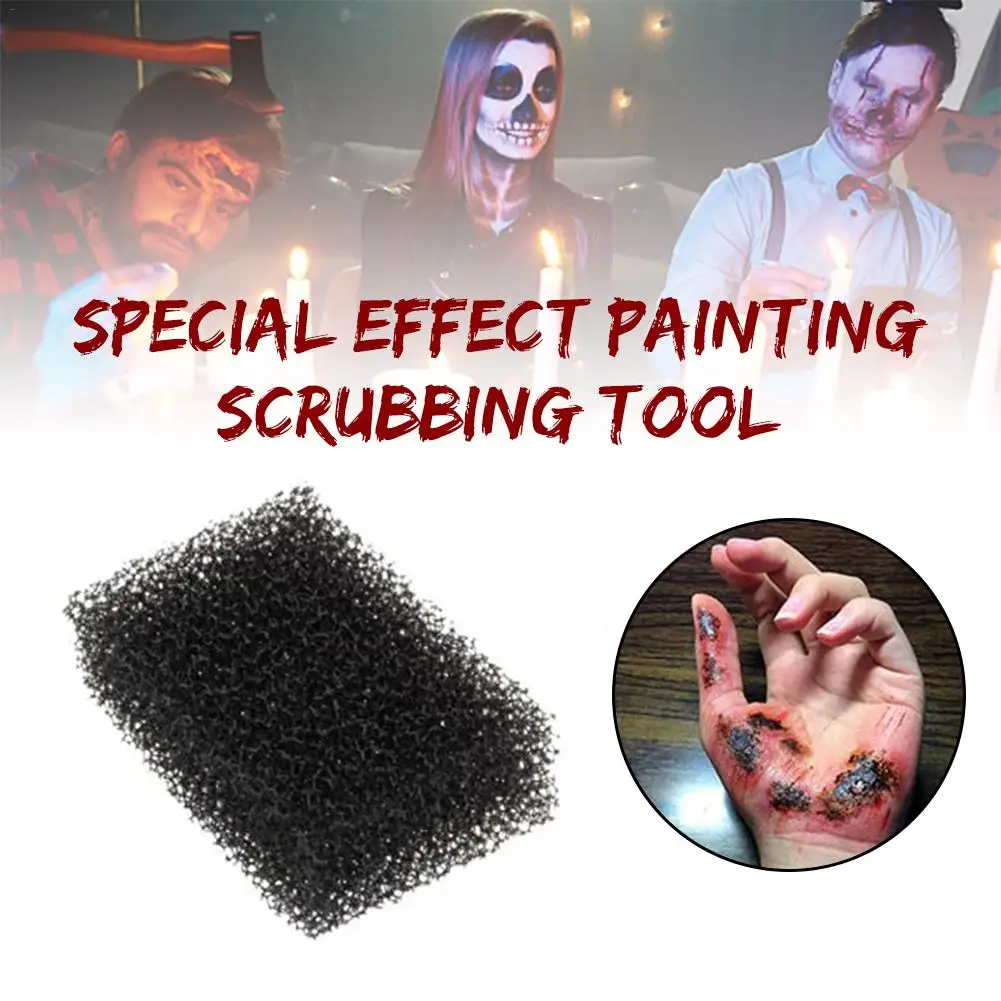 1pc Hot Sale Black Dot Painting Sponge Halloween Face Makeup Tool Special Effect Painting Scrubbing Tool