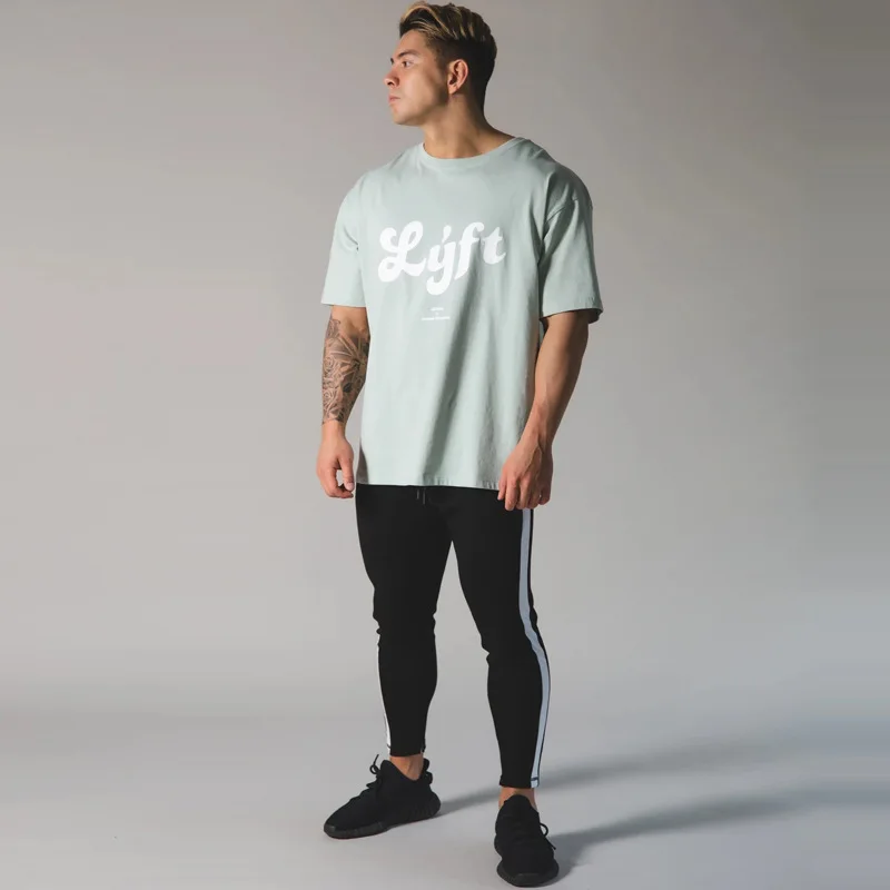LYFT New Running T Shirts Men Bodybuilding Joggers Gym Clothing Cotton Fitness Long Sleeve T Shirt Sport Shirt Men
