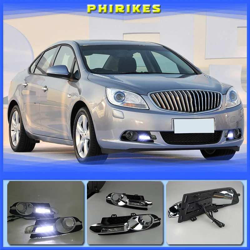 

2pcs LED DRL daytime running light For Buick Excelle GT 2010-2013 White yellow blue Front Fog Lamp Day Light