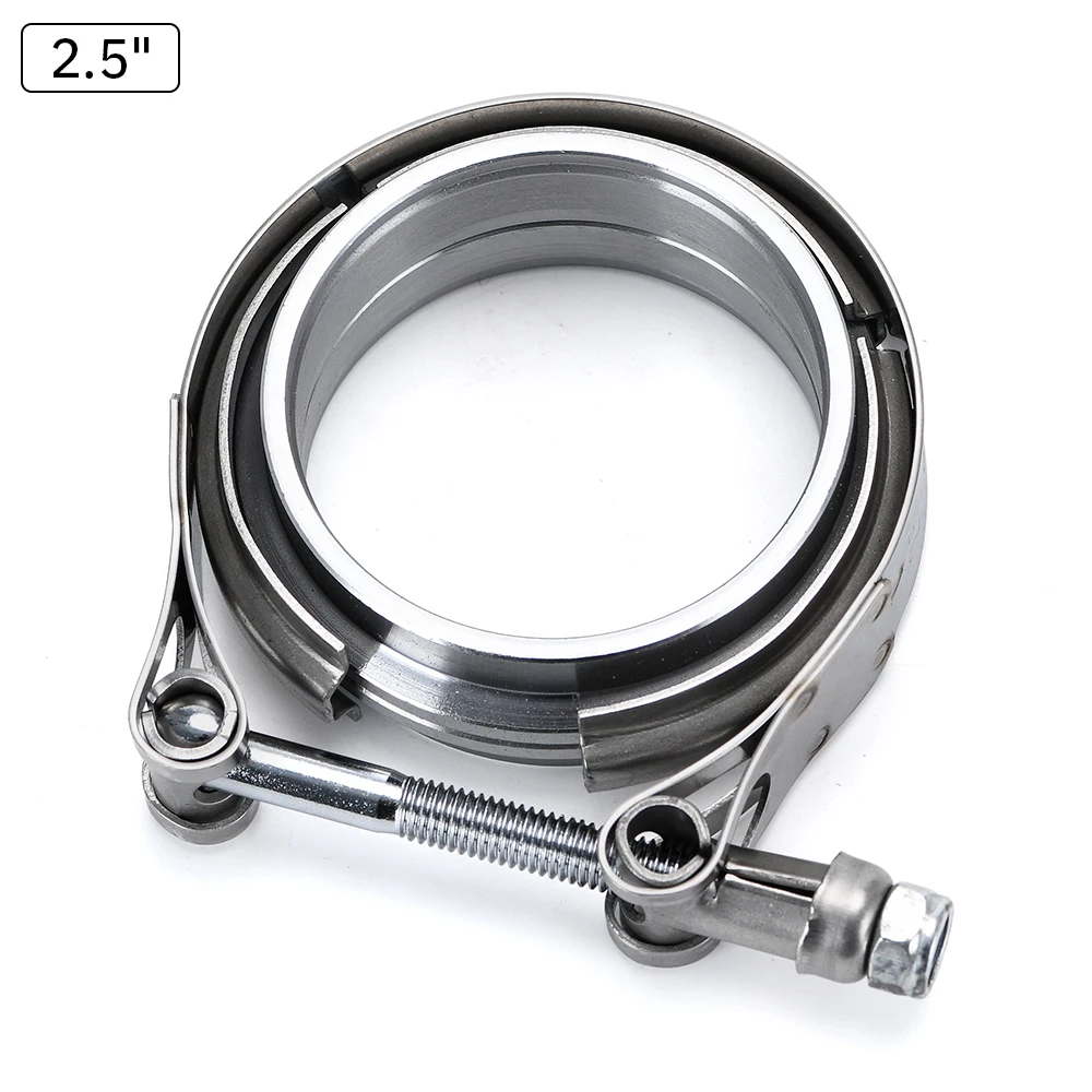LZONE - V-band uitlaatklem 2,5 inch 3 inch 63 mm 76 mm uitlaat mannelijke en vrouwelijke flens Vbandklem V-band uitlaatklem