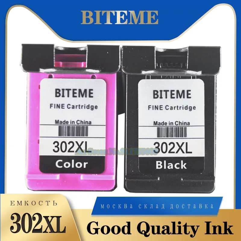 For HP 302 302XL Cartridge Ink Black Color Compatible Europen Printer F6U66AE F6U65AE