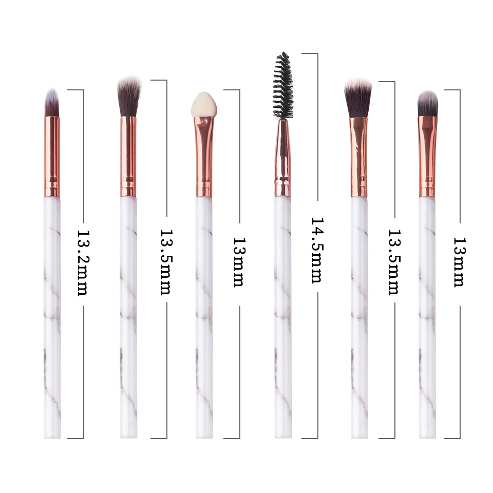 THINKSHOW 15Pcs Marble brush Set Cosmetic Powder Eye Shadow Foundation Blush Blending Beauty Make Up Tools