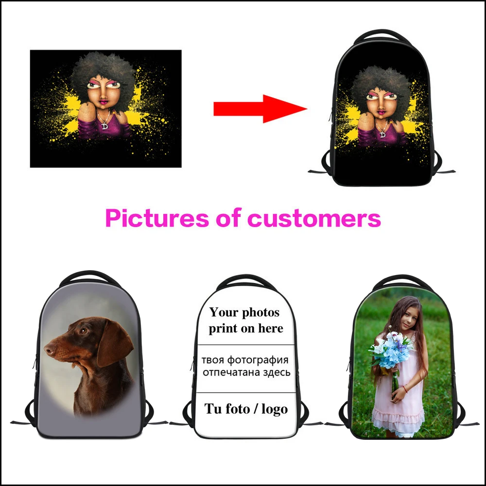 Cartoon Doll Print Laptop Backpack for Women Girls, 15.6 Inch Cute School Bag, Multifunctional Travel Rucksack Notebook Bag