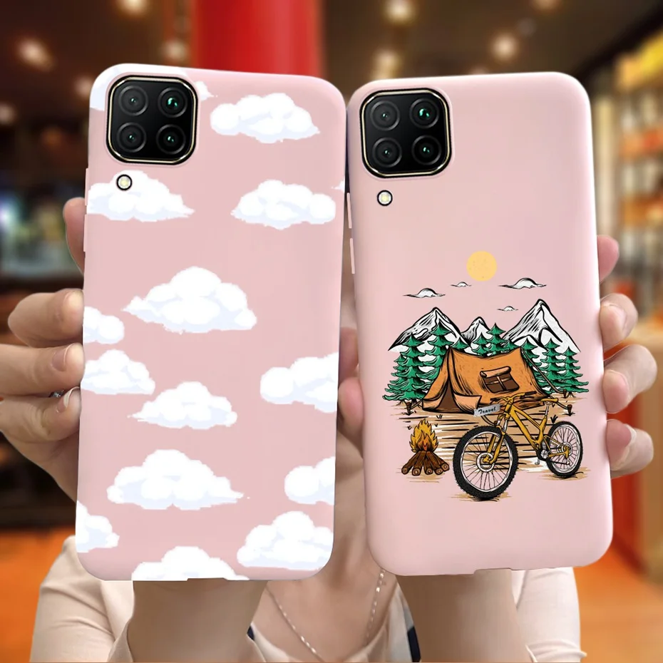 For Huawei P40 Lite Case Silicone Cute Cover Cases For Huawei P40 Lite E Cover Fundas P40Lite P 40 P40 Lite E TPU Coque Bumper