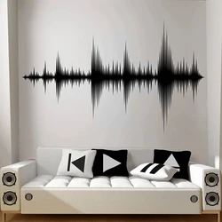 Audio Wave Wall Decal Sound Wave Art Vinyl Sticker Recording Studio Music Producer Room Decor Wallpaper Large Size E211