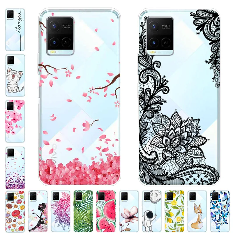 For Vivo Y33s V2109 Case TPU Silicone Soft Cartoon Clear Case for Vivo Y21 Y21s Y33s Phone Cover VivoY21 2021 Transparent Coque