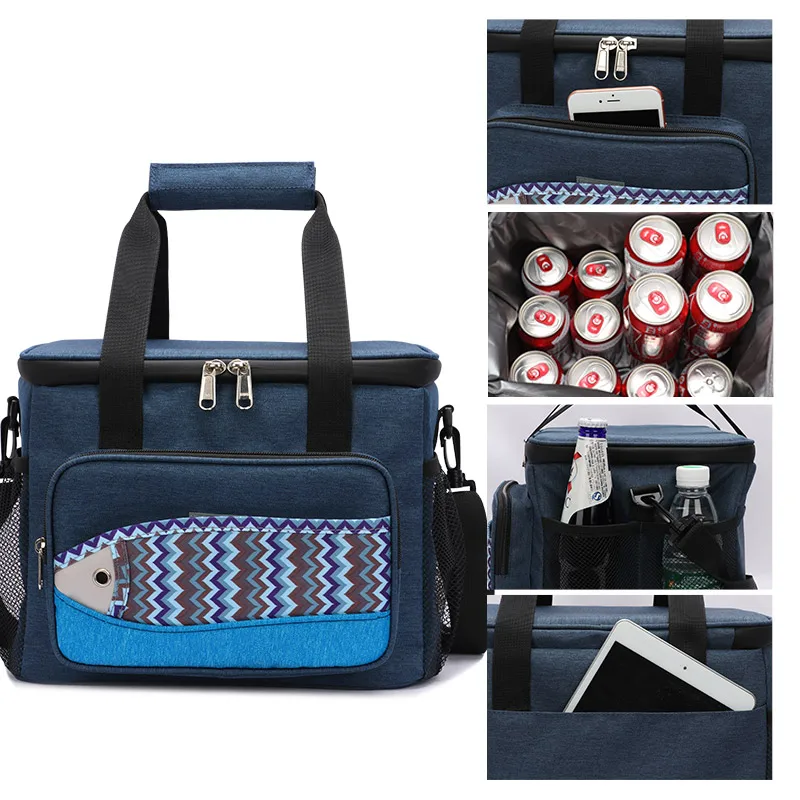 DENUONISS Large Oxford Cooler Bags Thermal Insulation Package Picnic Portable Container Bags Refrigerator Food Insulated Bag