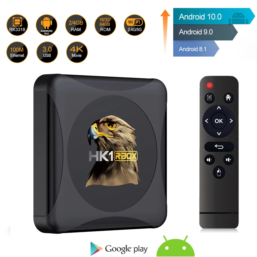 

R1 Мини Android 10 RK3318 четырехъядерный двухдиапазонный WIFi BT4.0 Netflix 4K Google Play Youtube Smart TV BOX телеприставка медиаплеер