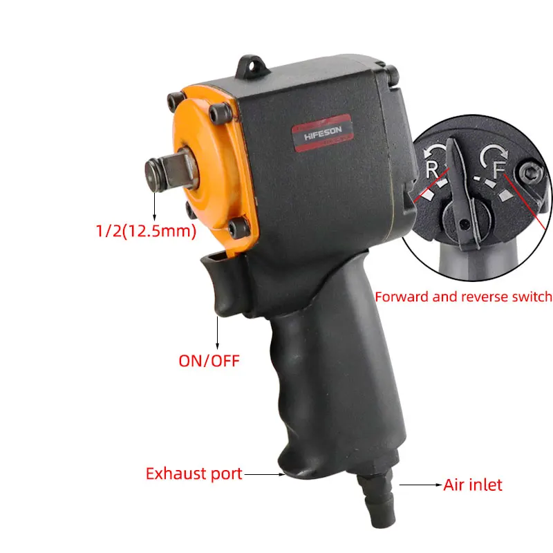 Imagem -05 - Hifeson-mini Pneumático Impact Wrench Reparação do Carro de Alta Qualidade Auto Spanners 12 7000 pm