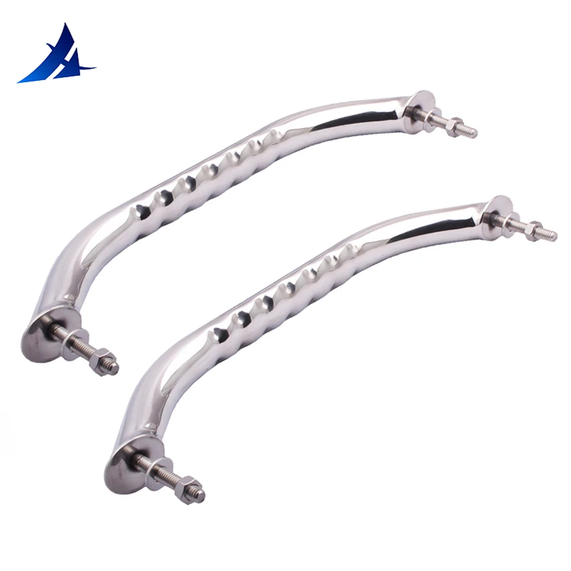 2 Pieces Stainless steel 9\'\' Boat Polished Boat Marine Grab Handle Handrail Knurling Tube boat accessories marine