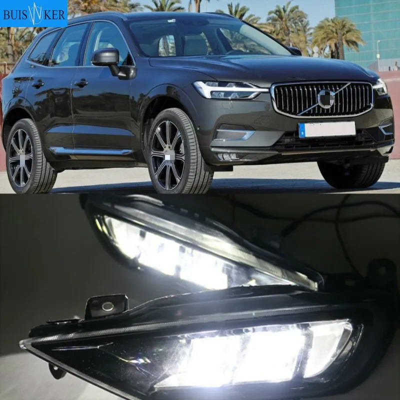 For Volvo XC60 2018 2019 2020 Dynamic Turn Signal Relay Waterproof Car DRL 12V LED Daytime Running Light Fog Lamp Decoration