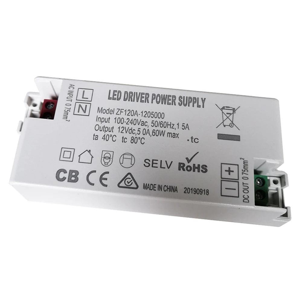 adaptador de tensao constante ac dc 12v 60w transformador de iluminacao led para faixa de lampada led 01