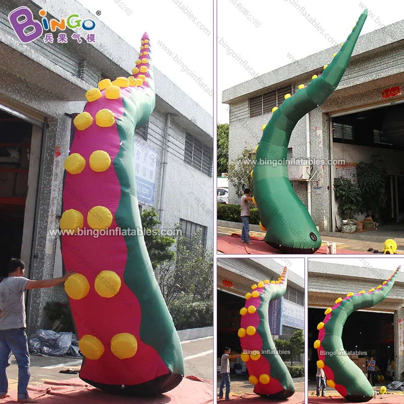 High Quality 3-5 Meters Inflatable Octopus Tentacle With Double Sucker For Event Blow Up Green Octopus Tentacle Model Toys