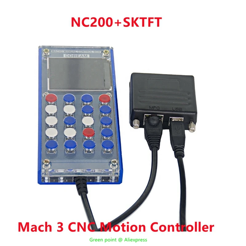 

NC200 With Pendant SKTFT Mach 3 CNC Motion Controller 5V DC USB Communication 2.2 Inch TFT Screen For Engraving Machines/Routers