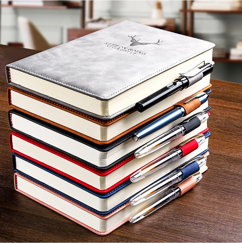 Businesses Leather A5 Notebook 360 Pages Journal Notebook Daily Business Office Work Notebooks Notepad Diary School Supplies