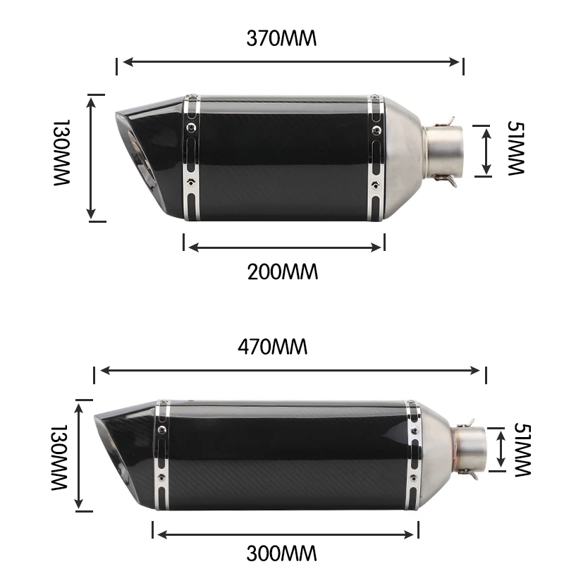 Refitting ninja400 ZX6R CBR 1000 motorcycle with 51mm large displacement sports car sound big hexagon universal exhaust pipe