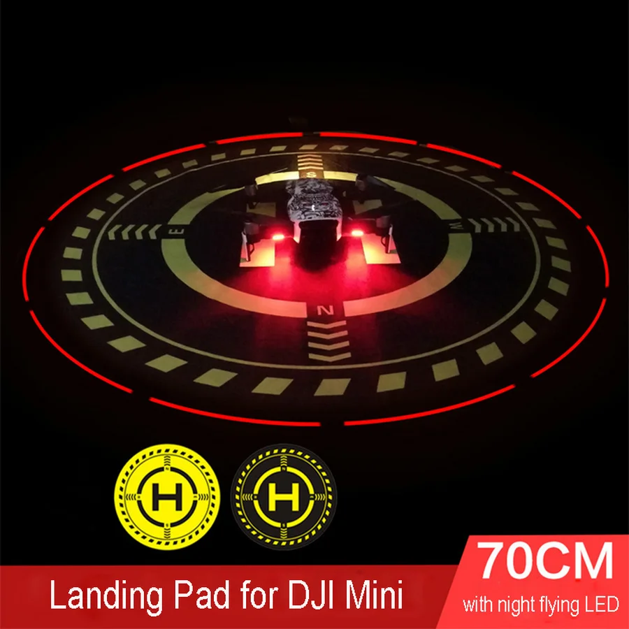 Foldable Drone Landing Pad 70cm Helipad Landing Field with Flying LED for DJI Mavic Mini/Pro/Air/Spark/Phantom 3 4