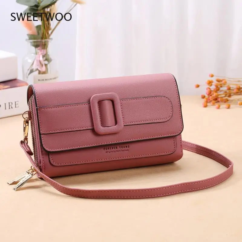 Female bag 2021 Korean fashion retro wallet mobile phone bag hit color small square bag all-match shoulder messenger bag