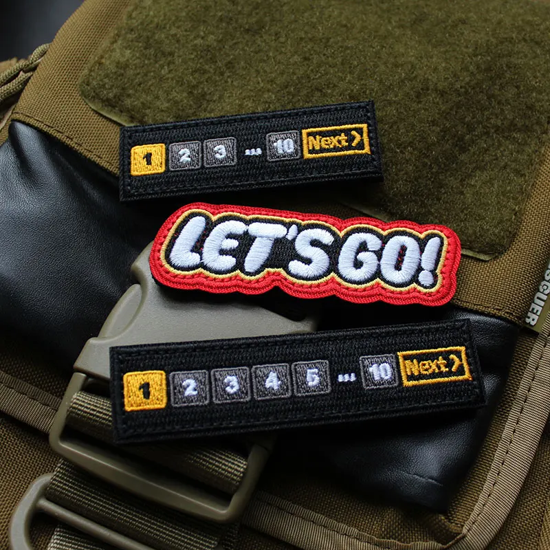 

123 10 Chest Badge LET'S GO Digital Armband NEXT Personalized Tactical Patch Embroidery Patches for Backpack