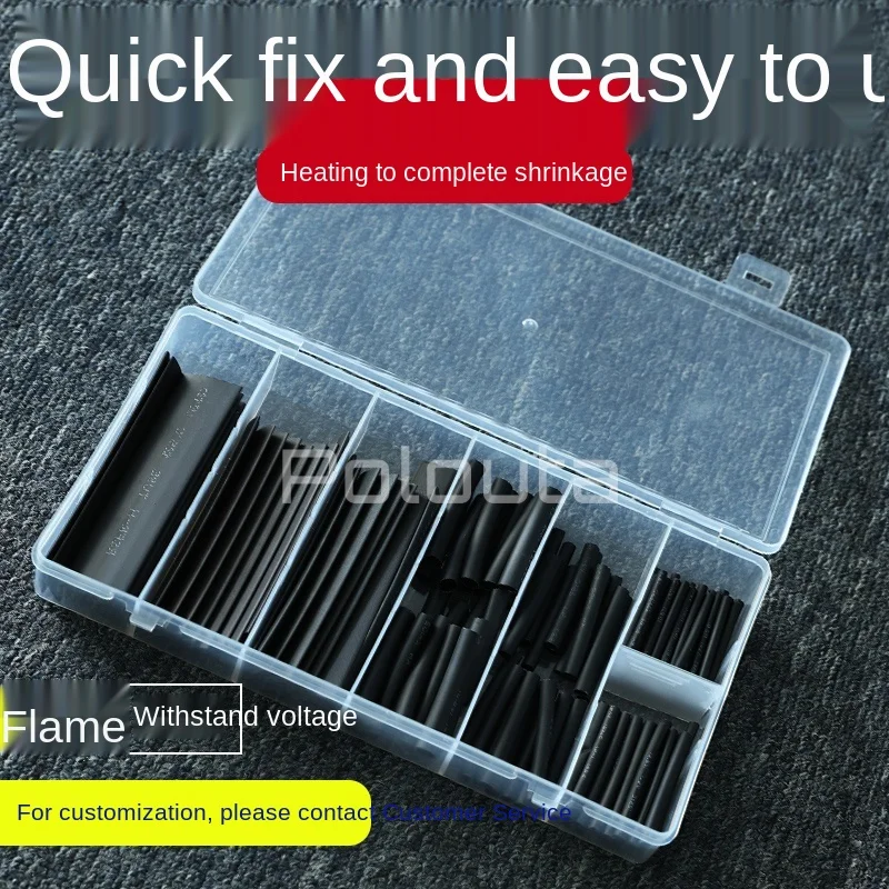 60pcs 2:1 Polyolefin Heat Shrink Tubing Cable Tube Sleeving Kit Wrap Wire Set 4 Colors 8 Sizes  Heat Shrink Tube Wrap Boxed