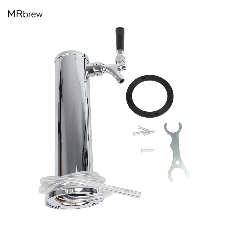 One Tap Chromeplated Beer Tower Single Tap/Faucet Beer Tower Stainless Steel Draft Beer Column Bar Accessories Beer Dispenser