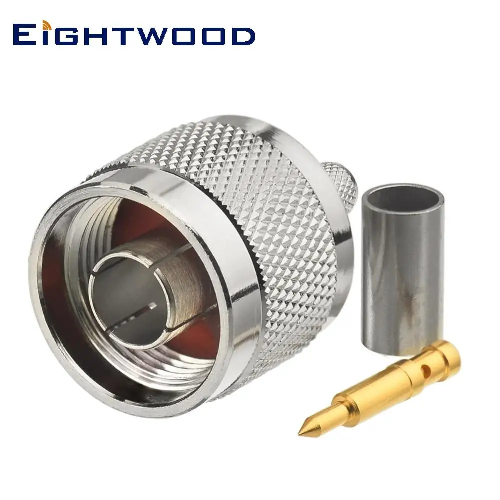 

Eightwood N Crimp Plug Male RF Coaxial Connector Adapter Cable Mount For RG142 RG400 RG58 LMR195 RF Coaxial Cable Straight