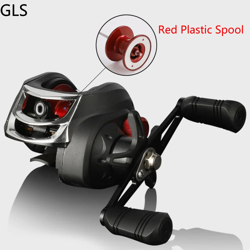 GLS 2024 Red/Blue Plastic Spool 7.2:1 Winter Baitcasting Reel 8kg Max Drag Magnetic Brake System Fishing Wheel casting reel